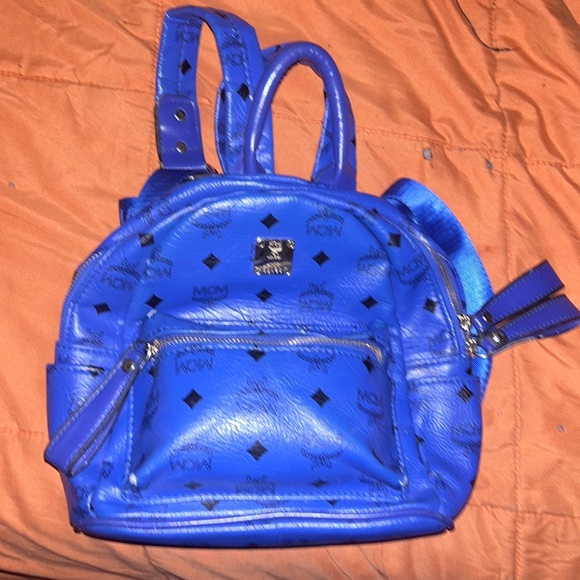MCM BLUE STARK SIDE NON STUDDED BACKPACK IN VISETOS - Picture 5 of 5